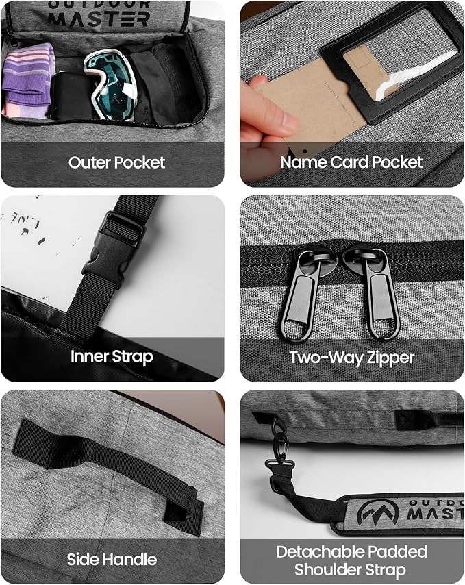 OutdoorMaster Snowboard Bag - 900D Water Resistant Snowboard Travel Bag with Shoulder Strap, Foldable Storage Design - Image 6