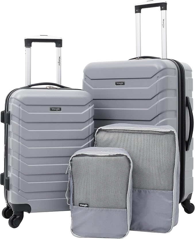 Wrangler 4 Piece Miami Luggage and Packing Cubes Set, Sharkskin by Wrangler%C2%AE