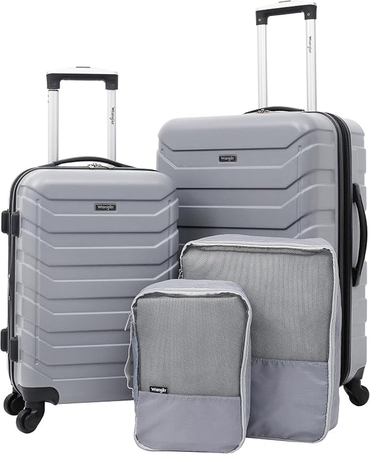 Wrangler 4 Piece Miami Luggage and Packing Cubes Set, Sharkskin by Wrangler%C2%AE