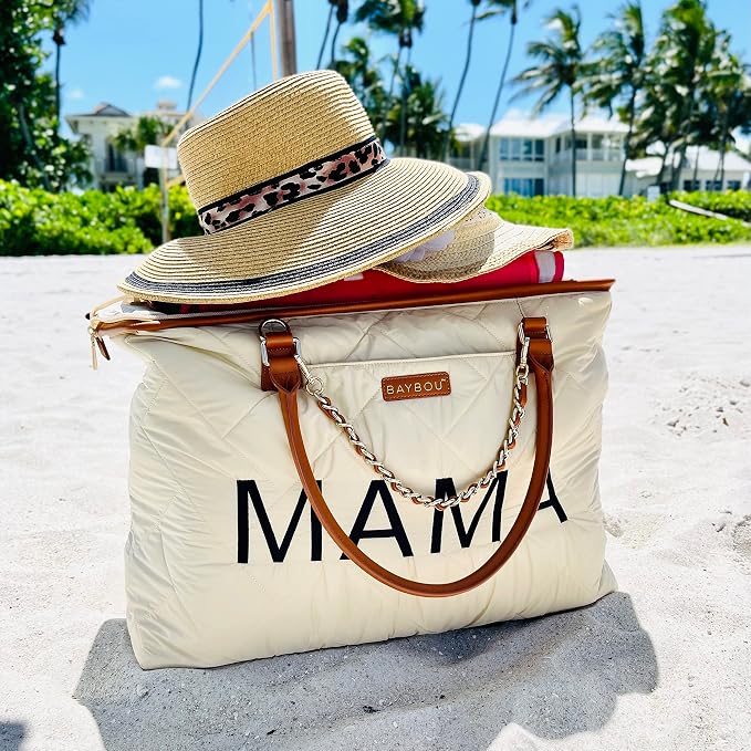Mama Hospital Diaper Bag Tote for Labor and Delivery Essentials Mommy Bag for Baby and Travel Large - Image 3