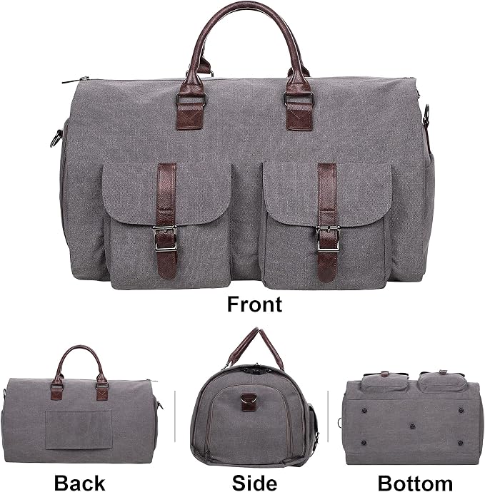 seyfocnia Convertible Travel Garment Bag,Carry on Garment Duffel Bag for Men Women - 2 in 1 Hanging Suitcase Suit Business Travel Bag - Image 4