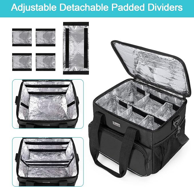 Trunab Insulated Medical Bag with Dividers, Medicine Pouch, Black | Empty Bag for Custom Setup, Ideal for Home, Travel and Camping - Image 3