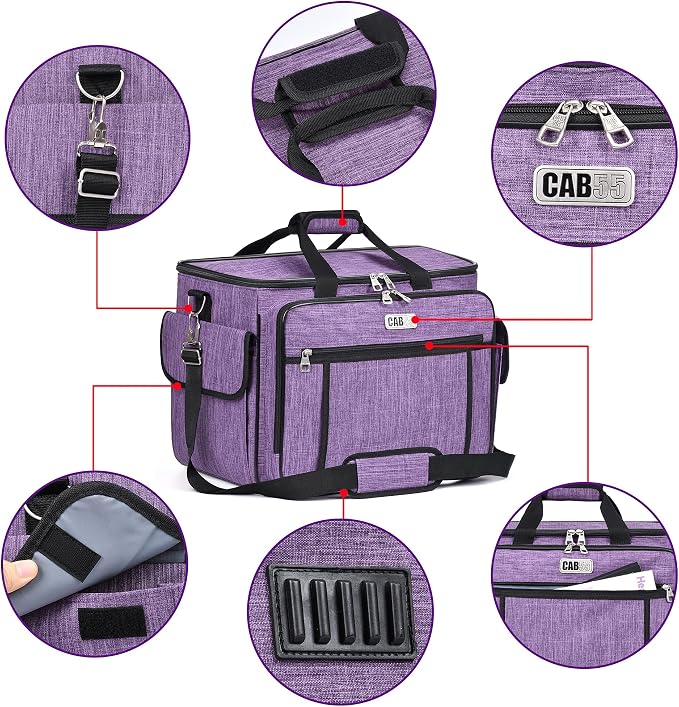 CAB55 Sewing Machine Case - Carrying Bag with Removable Padding, Tote for Machine and Accessories - Image 2