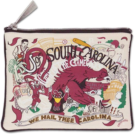 Catstudio Collegiate Zipper Pouch, University of South Carolina Travel Toiletry Bag, Ideal Gift for Alumni, Makeup Bag, Dog Treat Pouch, or Travel Purse by catstudio