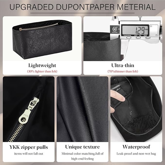 Doxo Purse Organizer Insert for CHANEL 22 Handbag, Lightweight Water-Resistant Bag Organizer insert with YKK Zipper Pocket, DupontPaper and Nylon Lining for Optimal Protection Organization (Small) - Image 5
