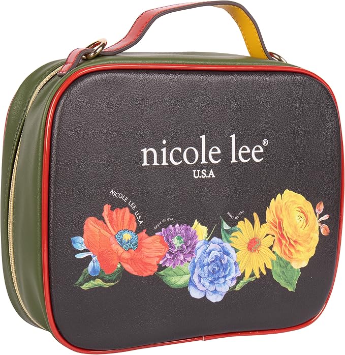 Nicole Lee Travel Handbag Crossbody Set with 3 Fashion Print Makeup Pouches, Women's Cosmetic Toiletry Organizer (Be My Valentine) - Image 8