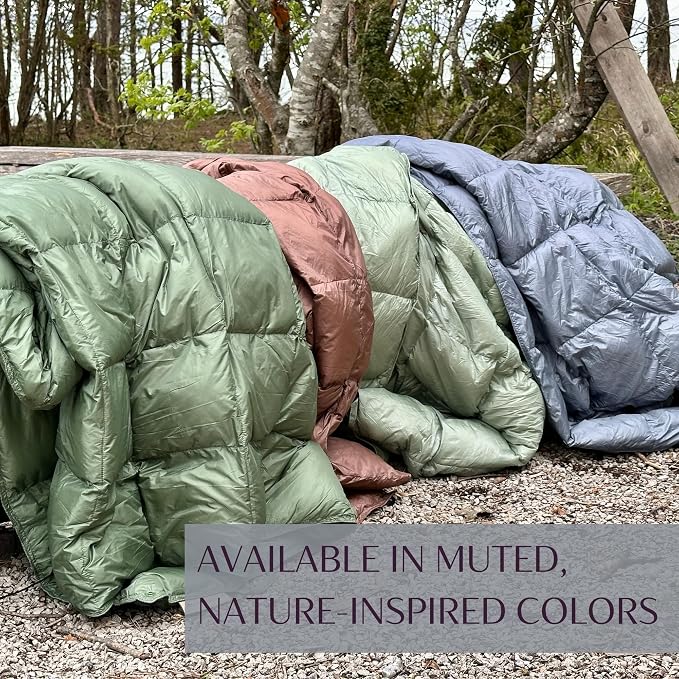 Down Camping Blanket with Footbox – Lightweight, Packable, Water Resistant Backpacking Quilt & Warm Puffy Compact Outdoor Throw – 52x77 with Stuff Sack for Stadium, Hiking & Travel - Image 8