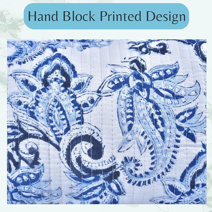 Quilted Floral Block Print Makeup Bag Set of 3 – Cotton Travel Toiletry and Makeup Organizer, Cosmetic Pouch, Toiletry Bag for Women, Cute Boho Coquette Make Up Bags for Women (Small, Medium, Large) - Image 4