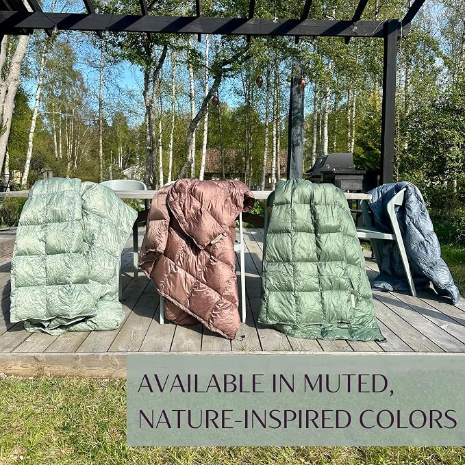 Down Camping Blanket with Footbox – Lightweight, Packable, Water Resistant Backpacking Quilt & Warm Puffy Compact Outdoor Throw – 52x77 with Stuff Sack for Stadium, Hiking & Travel - Image 8