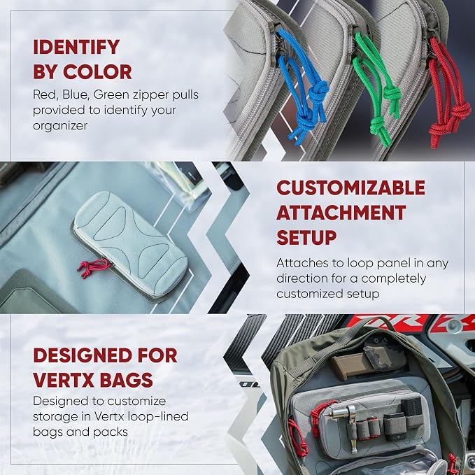Vertx Pack Zip Pouch Organizer Insert Attachment for Backpack, Bag, Travel, Organization Pouches - Image 3