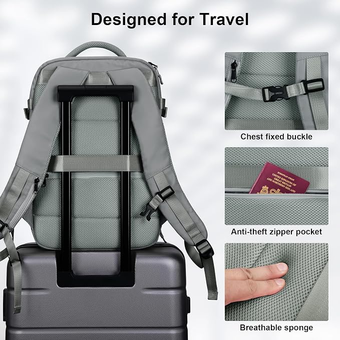 HOMIEE Travel Laptop Backpack for Men Women Personal Item Carry On Bag | Dry Wet Separation Mochila de Viaje for Business Weekender Hiking Camping - Image 5