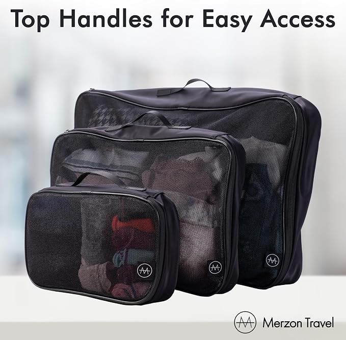 The Packus Cubus from, 3 Piece Packing Cube Set with a 24 Liter Total Capacity, Travel Luggage Organizer for Clothes, Shoes, and Accessories, Made from Sturdy Nylon, PC-511-BLK, Black - Image 7