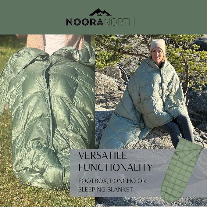 Down Camping Blanket with Footbox – Lightweight, Packable, Water Resistant Backpacking Quilt & Warm Puffy Compact Outdoor Throw – 52x77 with Stuff Sack for Stadium, Hiking & Travel - Image 5