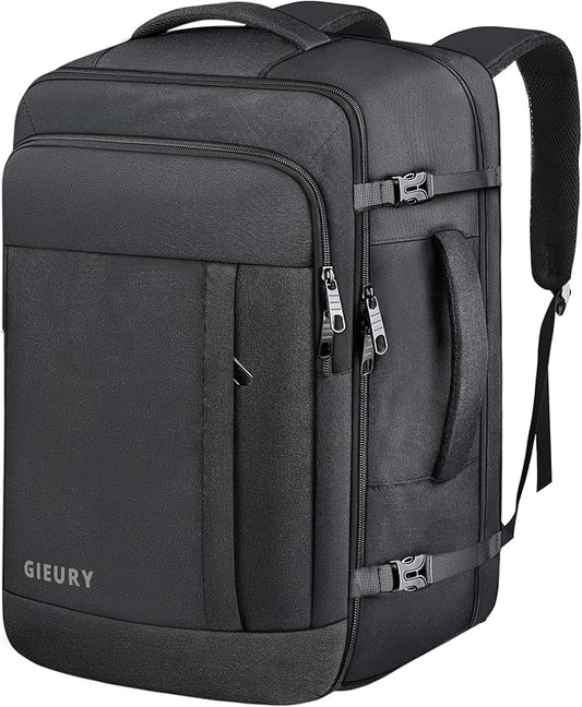 Gieury Carry On Backpack, 50L Travel Backpack, Luggage Backpack TSA Flight Approved Laptop Backpack for Men & Women, Large Expandable 40L Daypack Lightweight Business Weekender Bag, Black by Gieury