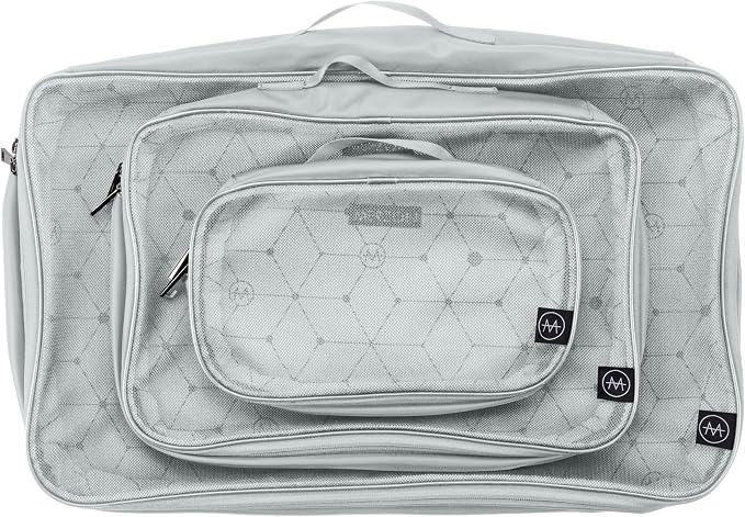 The Packus Cubus from 3 Piece Packing Cube Set with a 24 Liter Total Capacity Travel Luggage Organizer for Clothes Shoes and Accessories Made from Sturdy Nylon PC-511-SLV Silver. by MerzonTravel