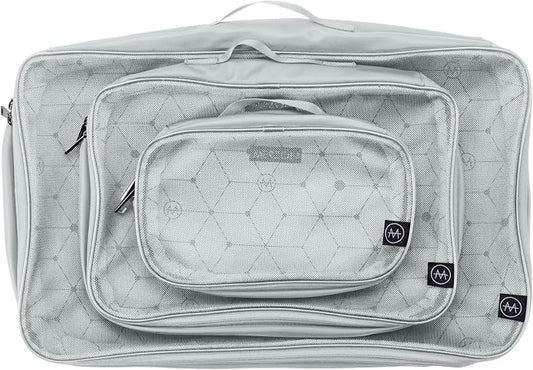 The Packus Cubus from 3 Piece Packing Cube Set with a 24 Liter Total Capacity Travel Luggage Organizer for Clothes Shoes and Accessories Made from Sturdy Nylon PC-511-SLV Silver. by MerzonTravel