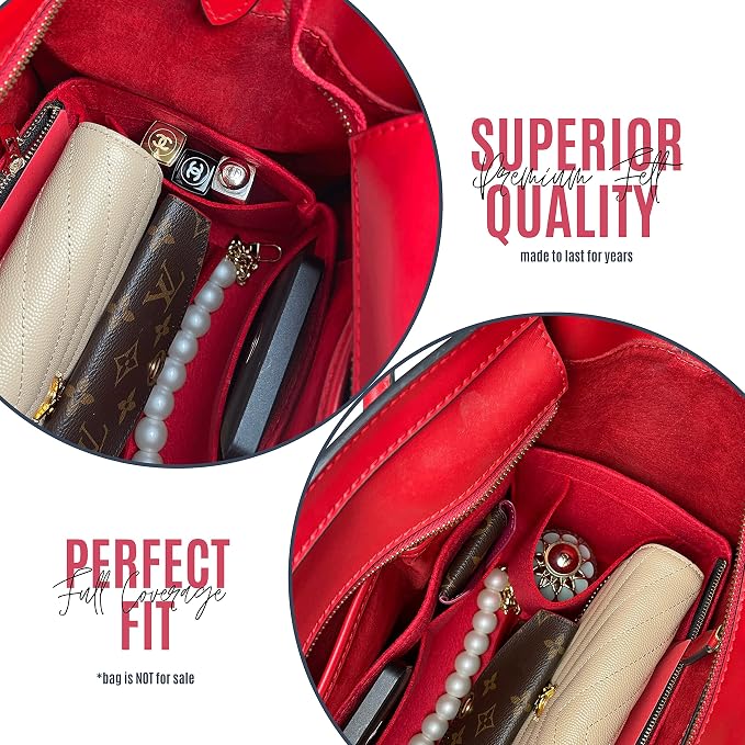 Premium Purse Organizer compatible with Luggage Nano/Micro/Mini/Medium Bag Insert — Perfect Fit, Durable Quality Felt, Full Coverage & No Bulking, 24+ Shades (for Luggage Medium, Sky Blue) - Image 7