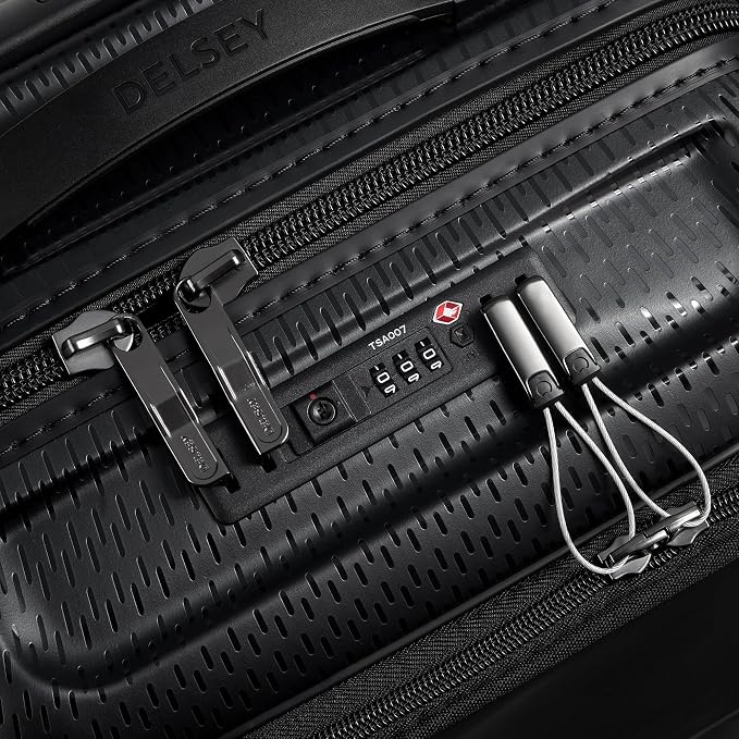DELSEY PARIS Turenne Hardside Luggage with Spinner Wheels, Black, 2-Piece Set with Soft Pocket (19/27) - Image 7