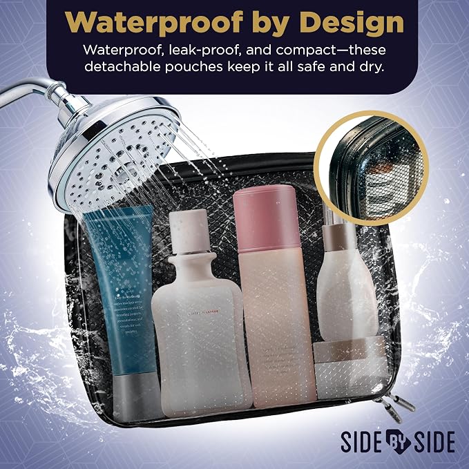 Small Travel Toiletry Bag for Men, Slim Flat Hanging Mens Dopp Kit & Travel Size Shaving Kit Organizer, TSA-Approved Waterproof Compact Toiletries Bag, Leak-Proof Pouches - Image 8