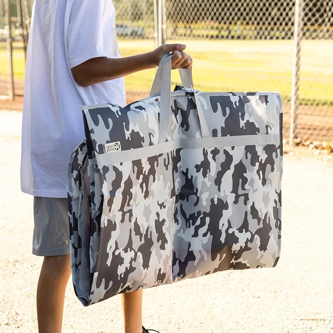 Waterproof Hanging Garment Bag 40 inch Clothes Bag with Gusset, 5 Pockets & Side Zip for Dance Costumes, Sports, Skating, Theatre, Beauty Pageants, Cheer & More by Kendall Country, Camo Grey - Image 7