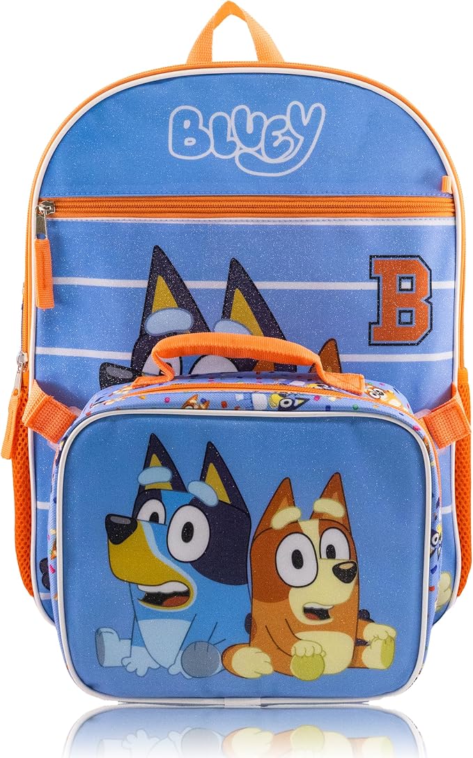 Bluey Backpack With Lunch Box for Kids | Insulated Lunch Bag Lunch Box for Boys, Girls, Toddlers | Backpack for School and Reusable Lunchbox with Matching Headphones and Water Bottle - Image 3