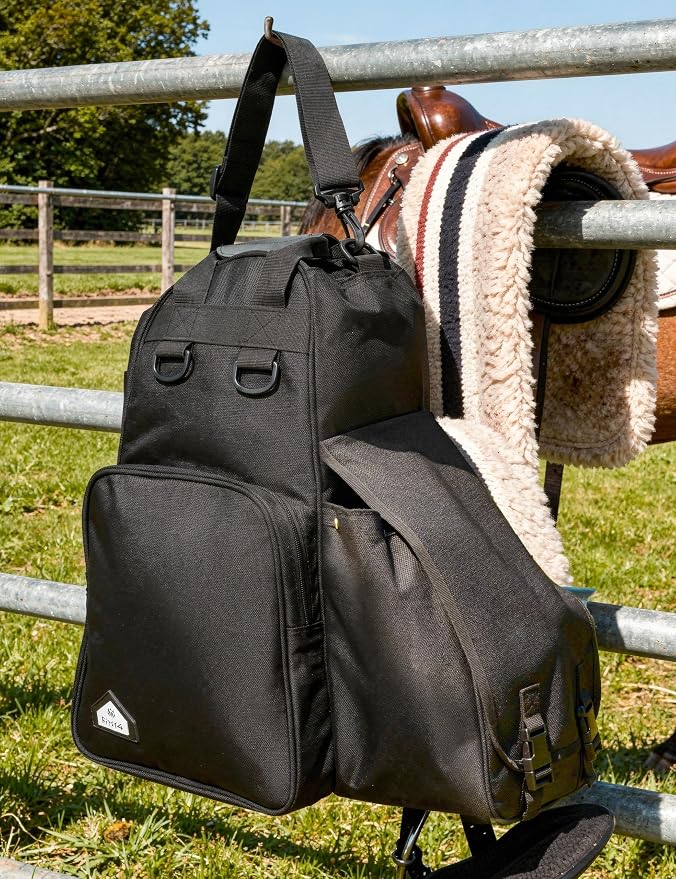 FitsT4 Sports Equestrian Boot Bag Comfort Grip Multi-Functional Horse Riding Gear Pack for Helmet Horsewhip Padded Divider Equipment - Image 6