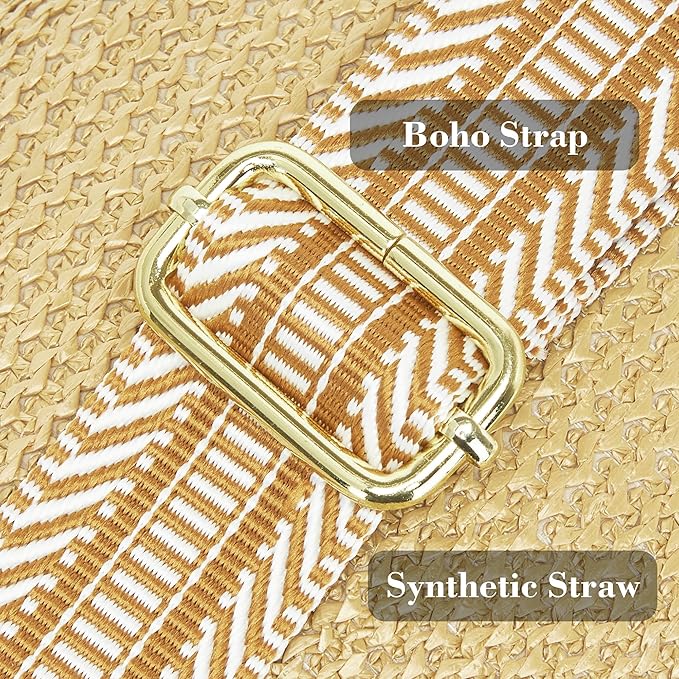 INICAT Straw Crossbody Bags Beach Gifts Small Sling Bag Summer Vacation Essentials Hawaiian Accessories Rattan Purses Women