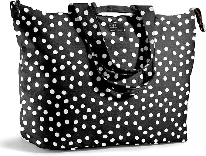 Fit & Fresh XL Beach Tote Bag for Women – XL Travel Tote with Zipper & Pockets, Oversized Canvas Pool Bag, Weekender Carry-On by fitfresh