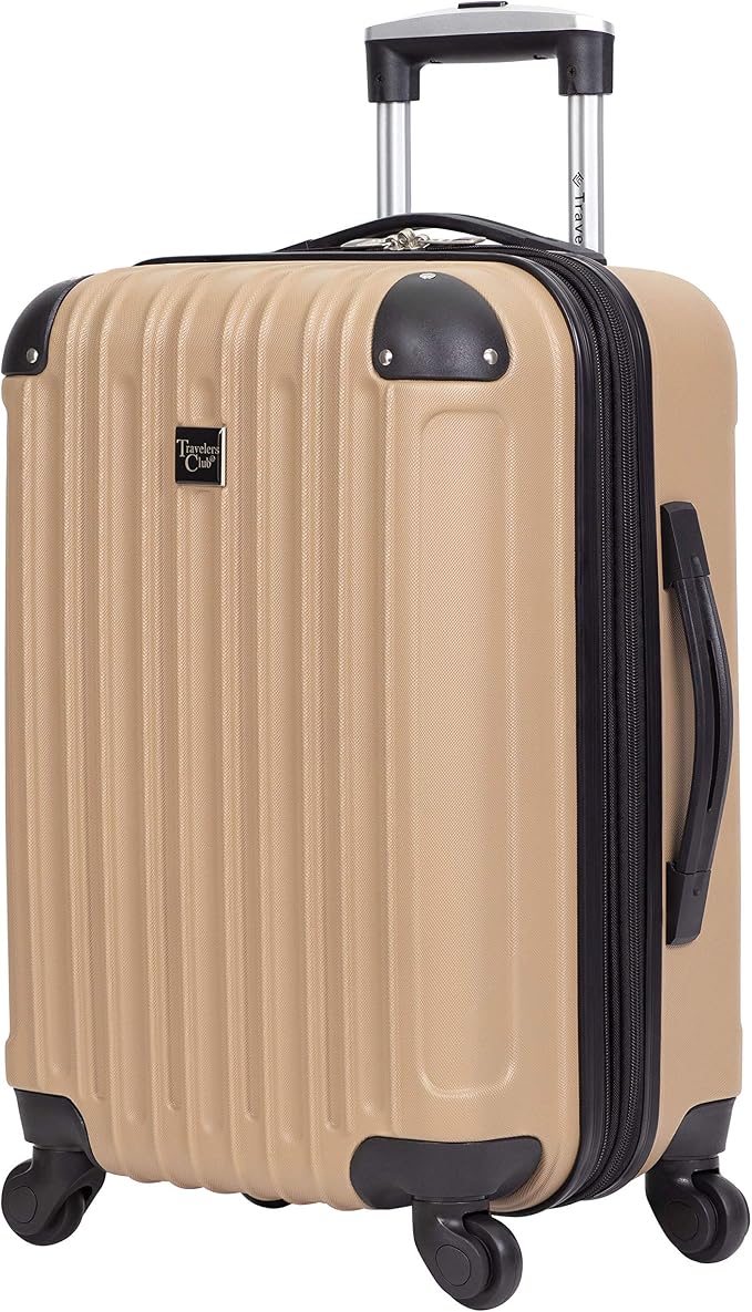 Travelers Club Midtown Hardside 4-Piece Luggage Travel Set, Tan - Image 8