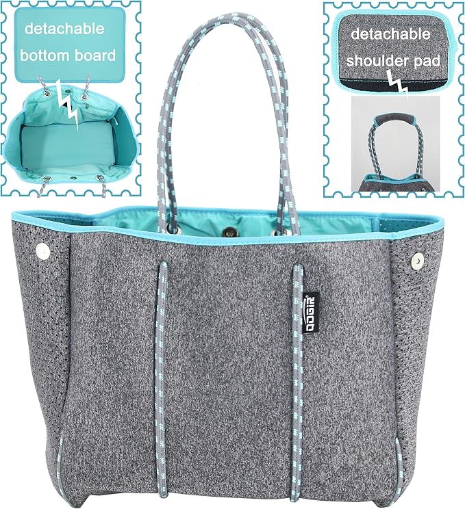 QOGiR Neoprene Multipurpose Beach Bag Tote with Inner Zipper Pocket … … … … - Image 3