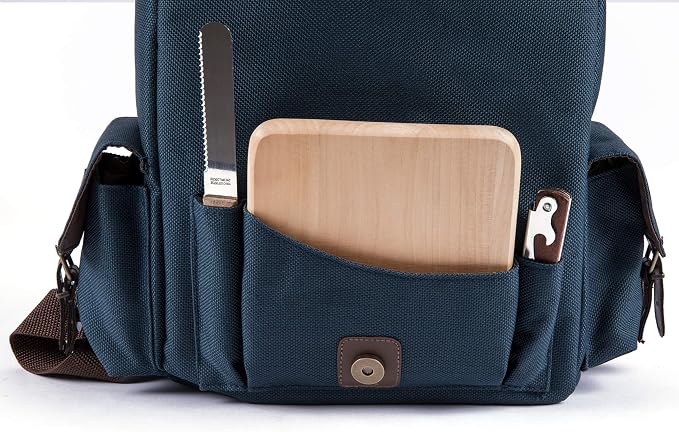 LEGACY - a Picnic Time brand Moreno 3-Bottle Wine & Cheese Tote, Padded Wine Carry Tote Bag with Handle and Adjustable Shoulder Strap, (Navy Blue) - Image 12
