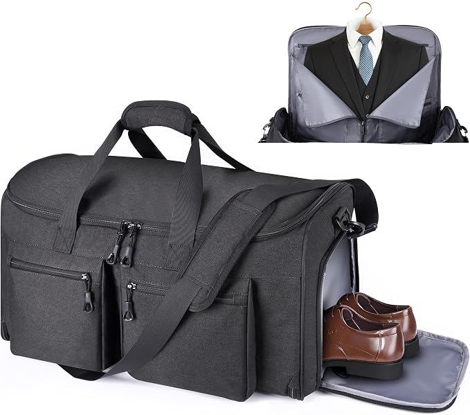 HILOMON Convertible Duffle Bags for Travel Carry On Suit Duffle Bags with Shoulder Strap 2 in 1 Hanging Garment Duffle Bag for Men Women by HILOMON
