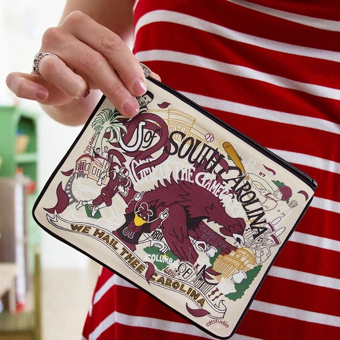 Catstudio Collegiate Zipper Pouch, University of South Carolina Travel Toiletry Bag, Ideal Gift for Alumni, Makeup Bag, Dog Treat Pouch, or Travel Purse - Image 3