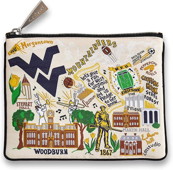 catstudio West Virginia University Collegiate Zipper Pouch Purse | Holds Your Phone, Coins, Makeup, Dog Treats, & Tech Tools by catstudio