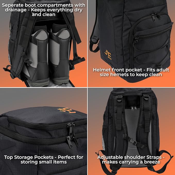 5th Element 60L Boot Bag Backpack for Ski, Snowboard, Skates, Travel & Accessories - Image 3