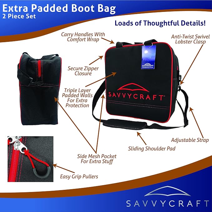 Savvycraft Padded Ski bag and Boot Bag Combo, Thick Padded Ski and Boot Bag 2-Piece Set for Protection and Easy Travel - Image 9