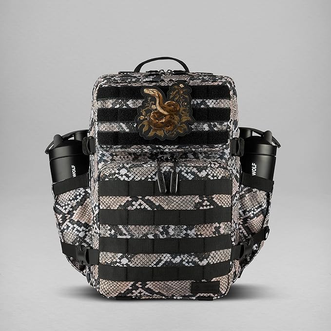 WOLFpak 35L Athletic Gym Backpack (Python) - Durable 1000D Waterproof Oxford Material with MOLLE Webbing, Laptop Pocket & Dual Cup Holders, Durable Fitness/Travel/Military Daypack by WOLFpak
