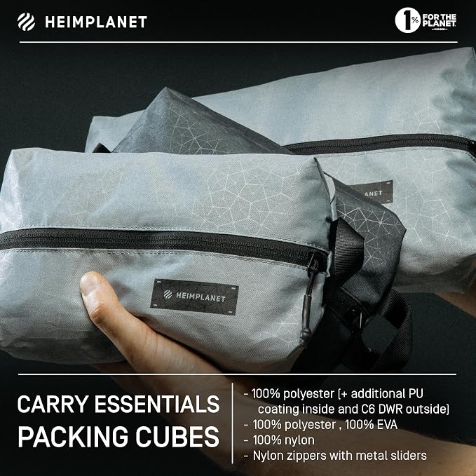 HEIMPLANET Original | HPT Carry Essentials - PACKING CUBES | Set of 3 Packing Organizers | 1x 4L Volume and 2x 2L Volume | Supports 1% for The Planet - Image 2