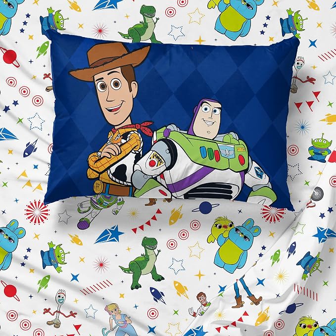 Jay Franco Disney Toy Story Kids Twin Sheet Set 3 Piece - Super Soft Microfiber Bedding, Reversible, Deep Pocket, Breathable, Machine Washable, Woody Buzz Lightyear (Official Disney Product) - Image 5