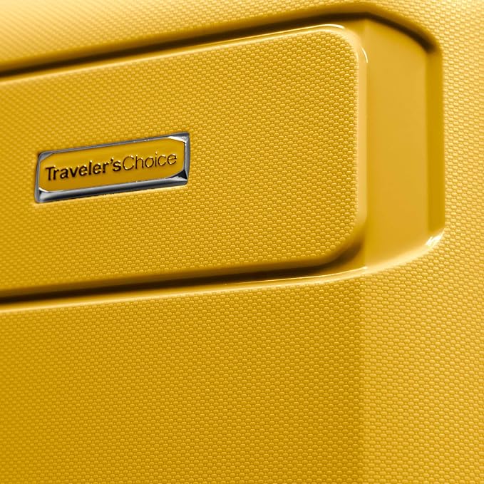 Traveler's Choice Pagosa Hardshell Expandable Luggage with Spinner Wheels, Yellow, 2-Piece Set (22/27) - Image 10