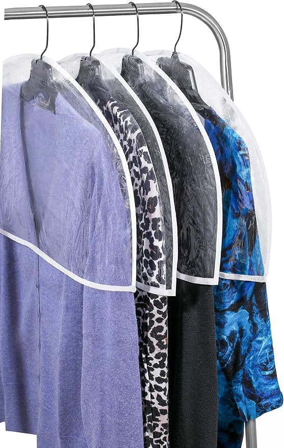 Clear Vinyl Shoulder Covers Closet Suit Protects Storage Home Decor Set of 12, 12"H x 22"W x 2"D - Image 6