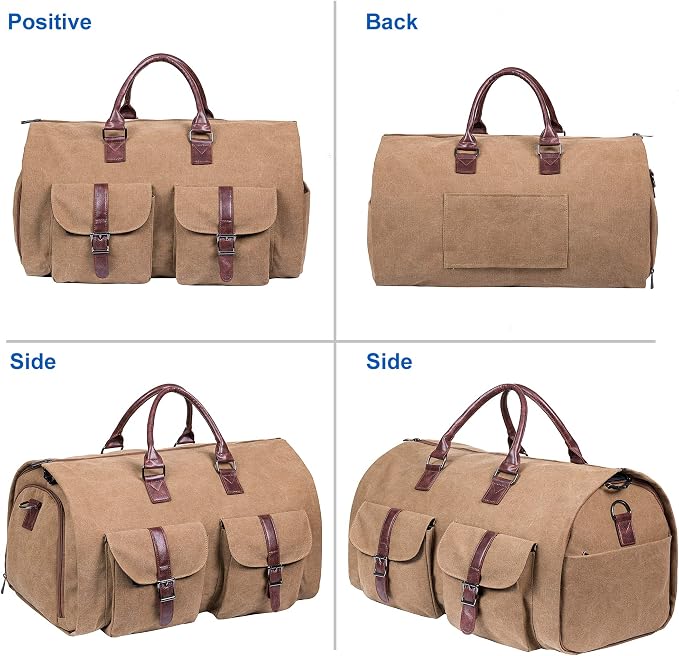 seyfocnia Convertible Travel Garment Bag,Carry on Garment Duffel Bag for Men Women - 2 in 1 Hanging Suitcase Suit Business Travel Bag - Image 6