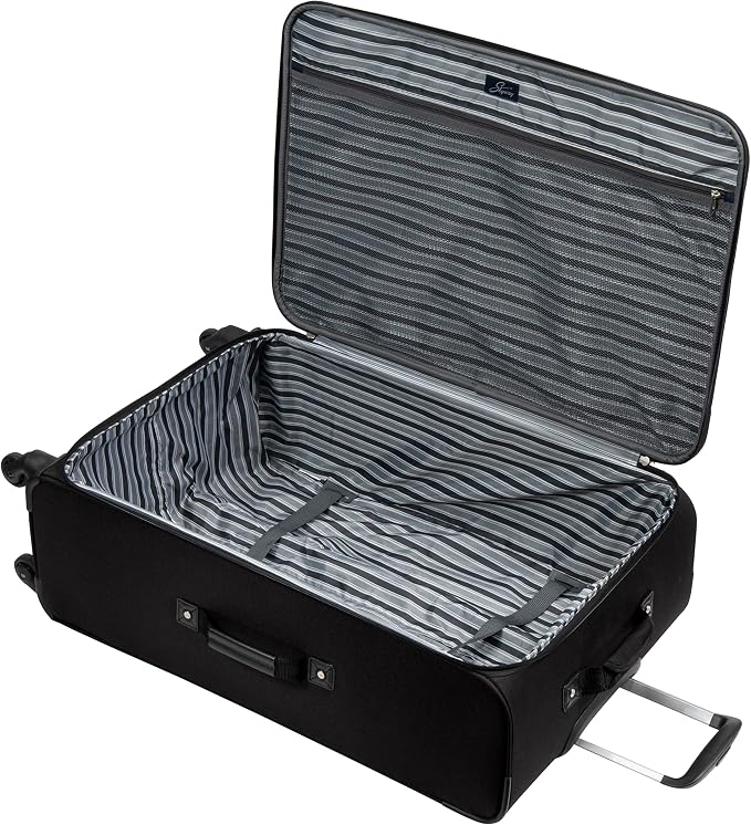 Skyway Epic Softside 3-Piece Luggage Set - Lightweight Suitcase with Wheels | TSA Approved Travel Bag | Spinner Suitcase | Luggage Set with Telescoping Handle, 20", 24" & 28", Black - Image 9