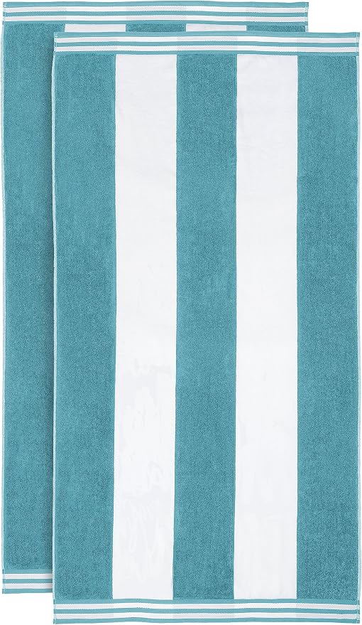 Superior Oversized Beach Towel, Turquoise (Set of 2) - Image 2