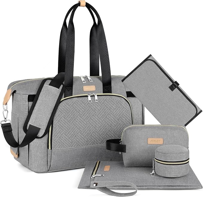 ITIEZY Diaper Bag Tote for Baby - Large Mommy Bag with Portable Changing Pad Pacifier Case, Hospital Bags Travel Baby Bag by ITIEZY