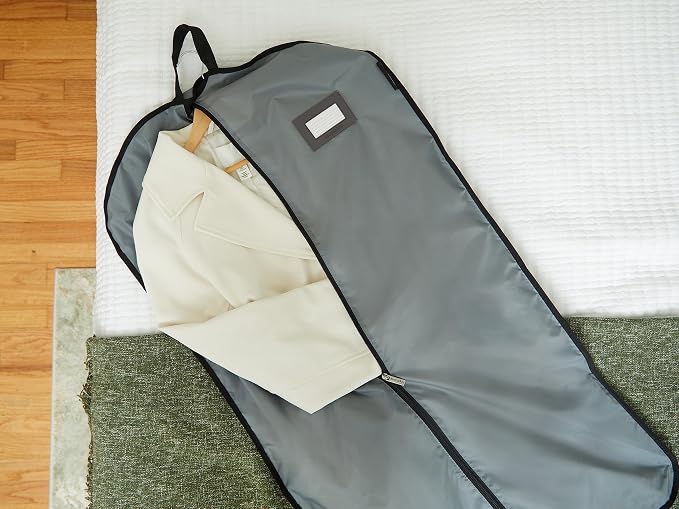 Covermates Keepsakes Garment Bag Set for Closet Storage and Travel – Breathable Suit and Dress Bags with ID Window and Carrying Handles – Heavy-Duty Hanging Wardrobe Protection Set, Grey - Image 8