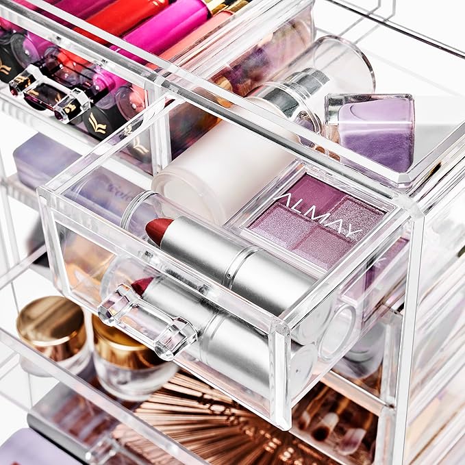 Sorbus Acrylic Makeup Organizer Set, 6-Drawer Vanity & Countertop Cosmetic Storage with Small & Wide Drawers, Clear Makeup Storage for Brushes, Lipsticks, Jewelry – Holiday Gift for Women & Teens - Image 5
