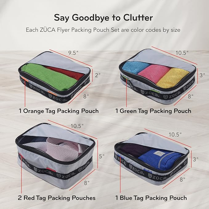 ZUCA Flyer - Gray Standard Packing Utility Pouch - Clear Travel Pouch - Durable, Spacious Essentials Storage Solution For Travel & Professional Use - Image 4