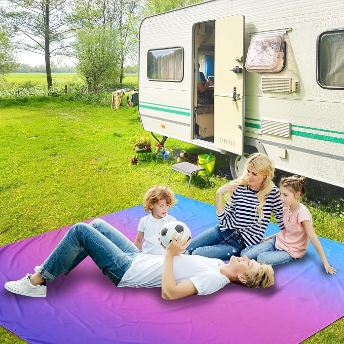 AISPARKY Beach Blanket Waterproof Sandproof Extra Large, Oversized Beach Mat, Quick Drying&Compact&Lightweight, Picnic Blankets Vacation Essentials for Outdoor Beach Camping (79" X 108" (6 Person)) - Image 2