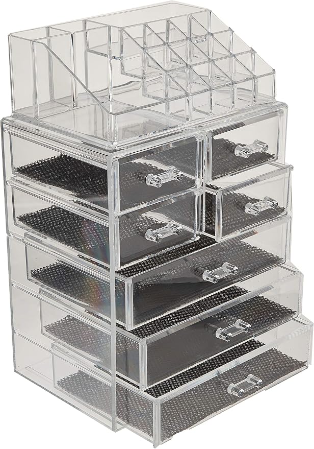 Sorbus Acrylic Makeup Organizer Set, 7-Drawer Vanity & Countertop Cosmetic Storage with Small & Wide Compartments, CLear Makeup Storage for Brushes, Jewelry – Holiday Gift for Women & Teens - Image 5